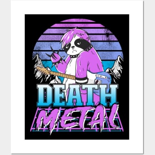 Retrowave Pastel Goth Sloth 80s Retro Death Metal Posters and Art